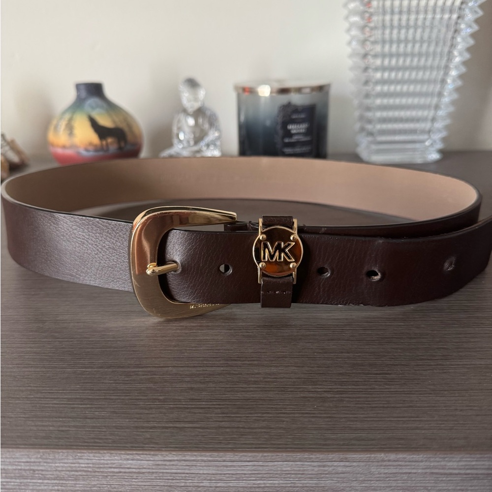 Women’s Brown MK Leather Belt